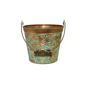 Vintage Collection 12 in Vintage Copper Bucket Planter