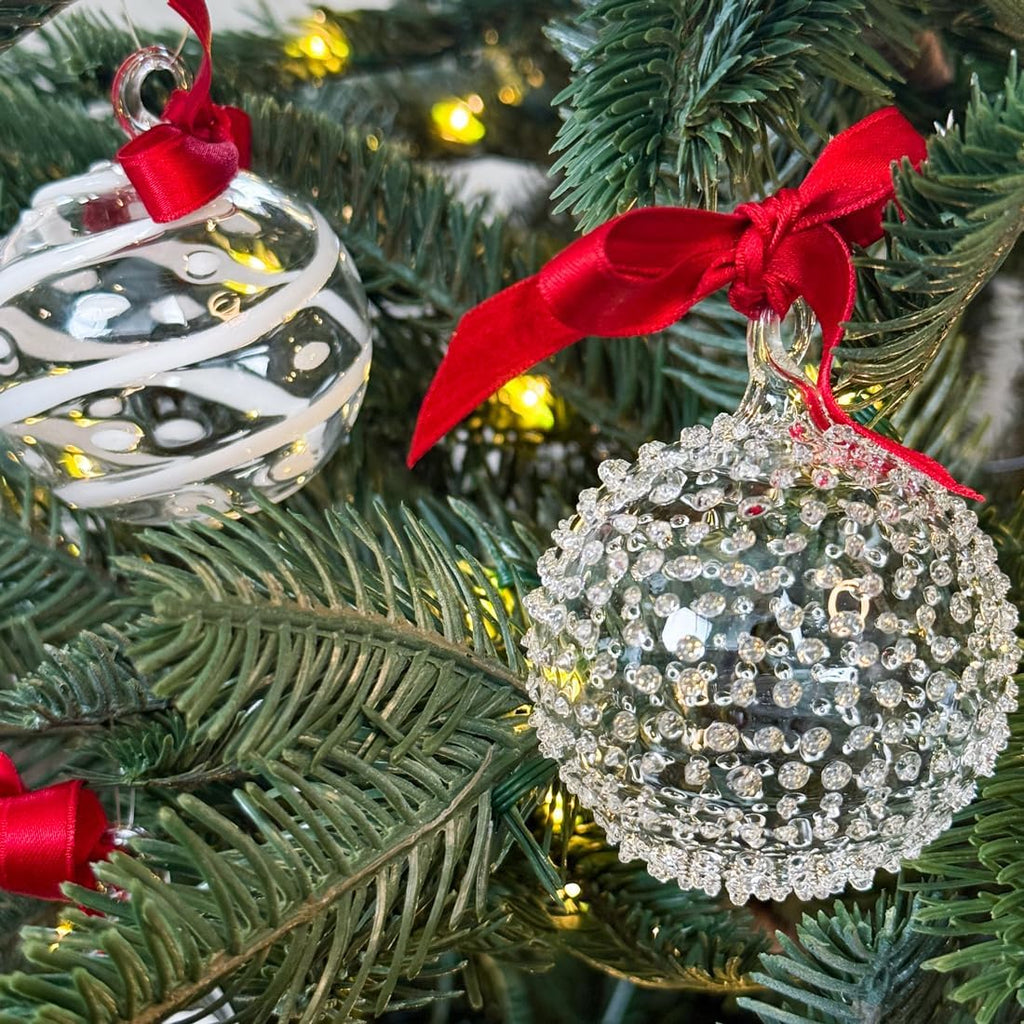 Authentic Hand-Blown Glass Christmas Ornaments Set of 4