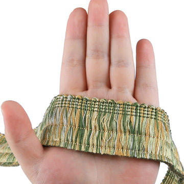 1.57 Inch Chainette Brush Fringe Trim Tassel Fringe, Green - 3M