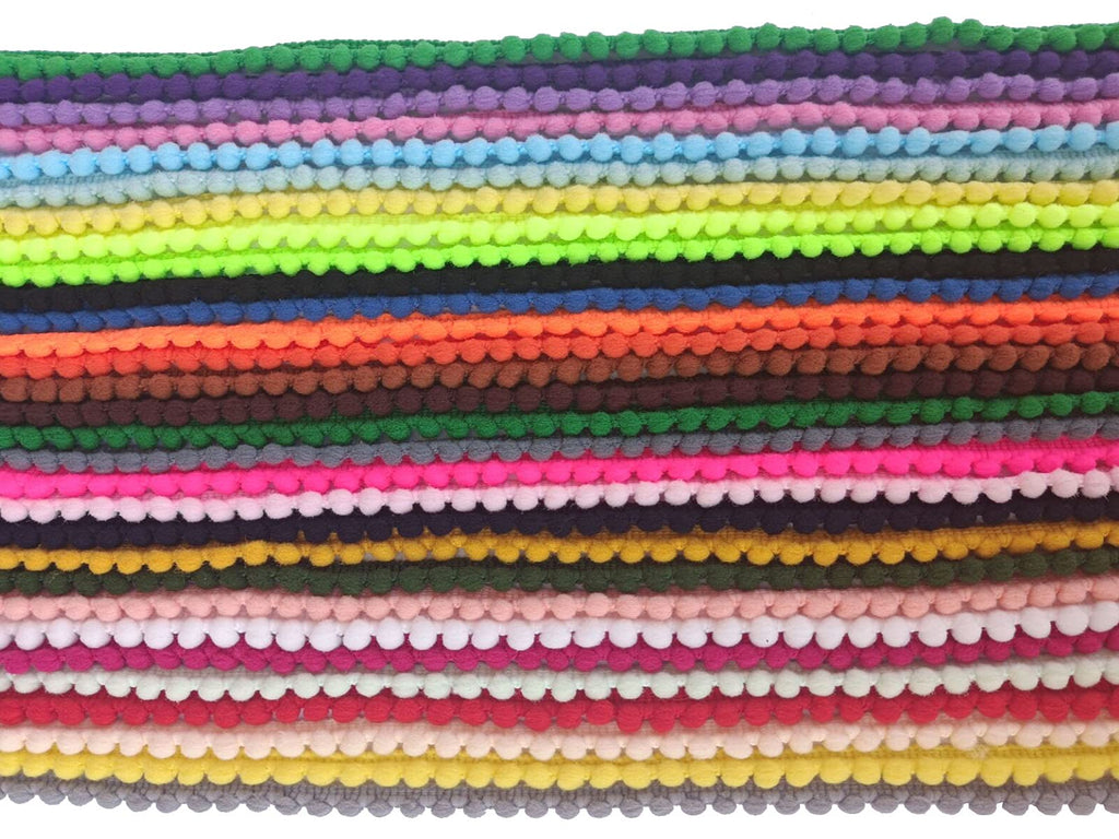 Mini Pom Pom Trim 58 Yards 29 Colors 5mm Ball Fringe Trim for Sewing Accessory Decoration DIY Crafts (Mixed Color 2