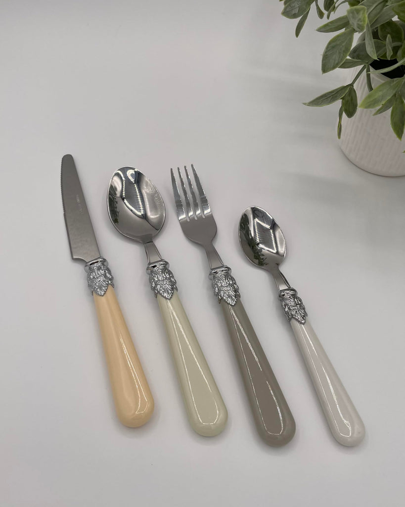 Baroque Bone Mix & Match Stainless Steel Flatware Collection, Set of 16