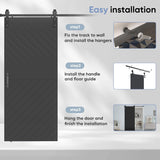 36 in. x 84 in. Sliding Barn Door Modern Door with 6FT Hardware Kit Icluded, Hollow-core Chevron Int