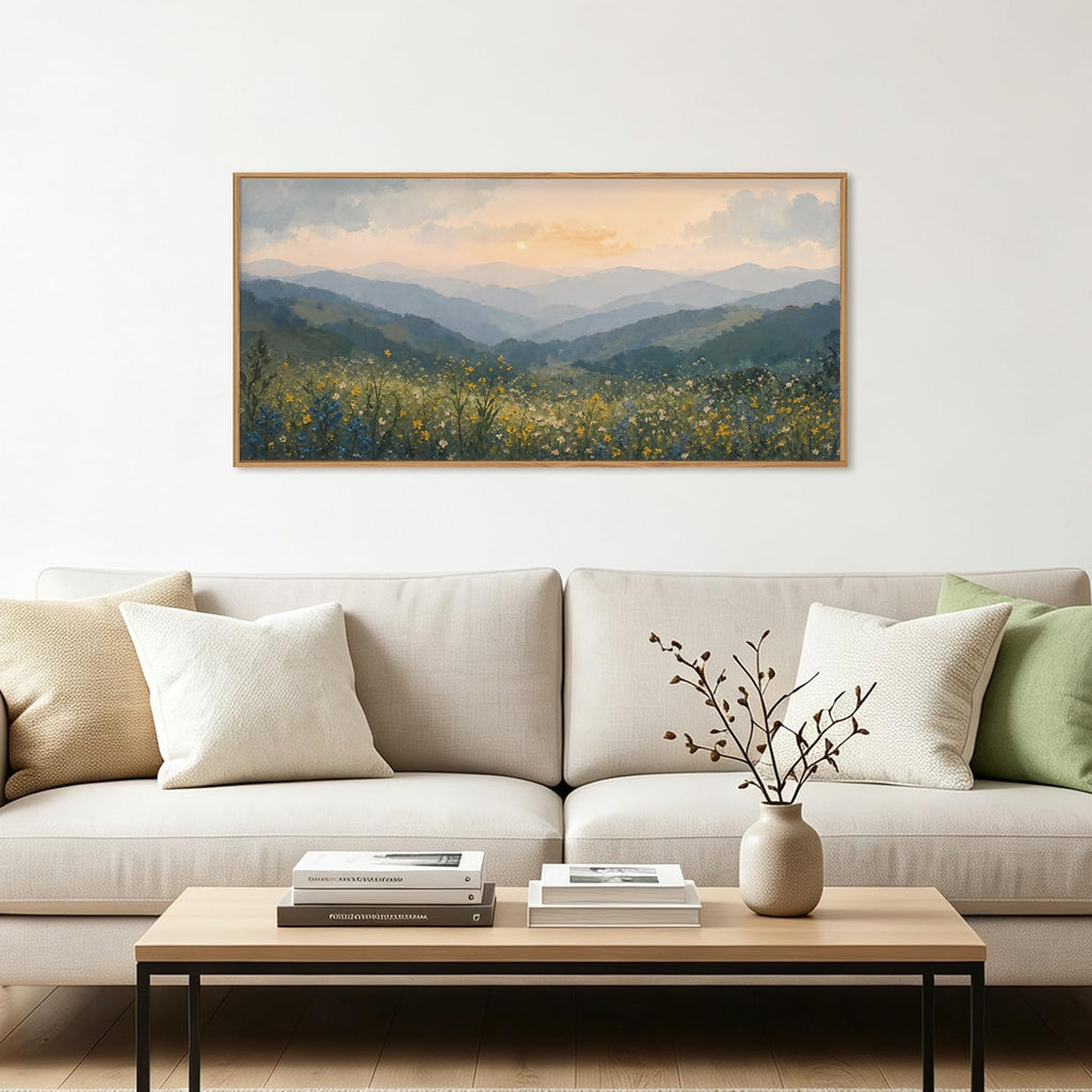 Large Mountain Wall Art Sunset Forest Artwork Nature Landscape Print