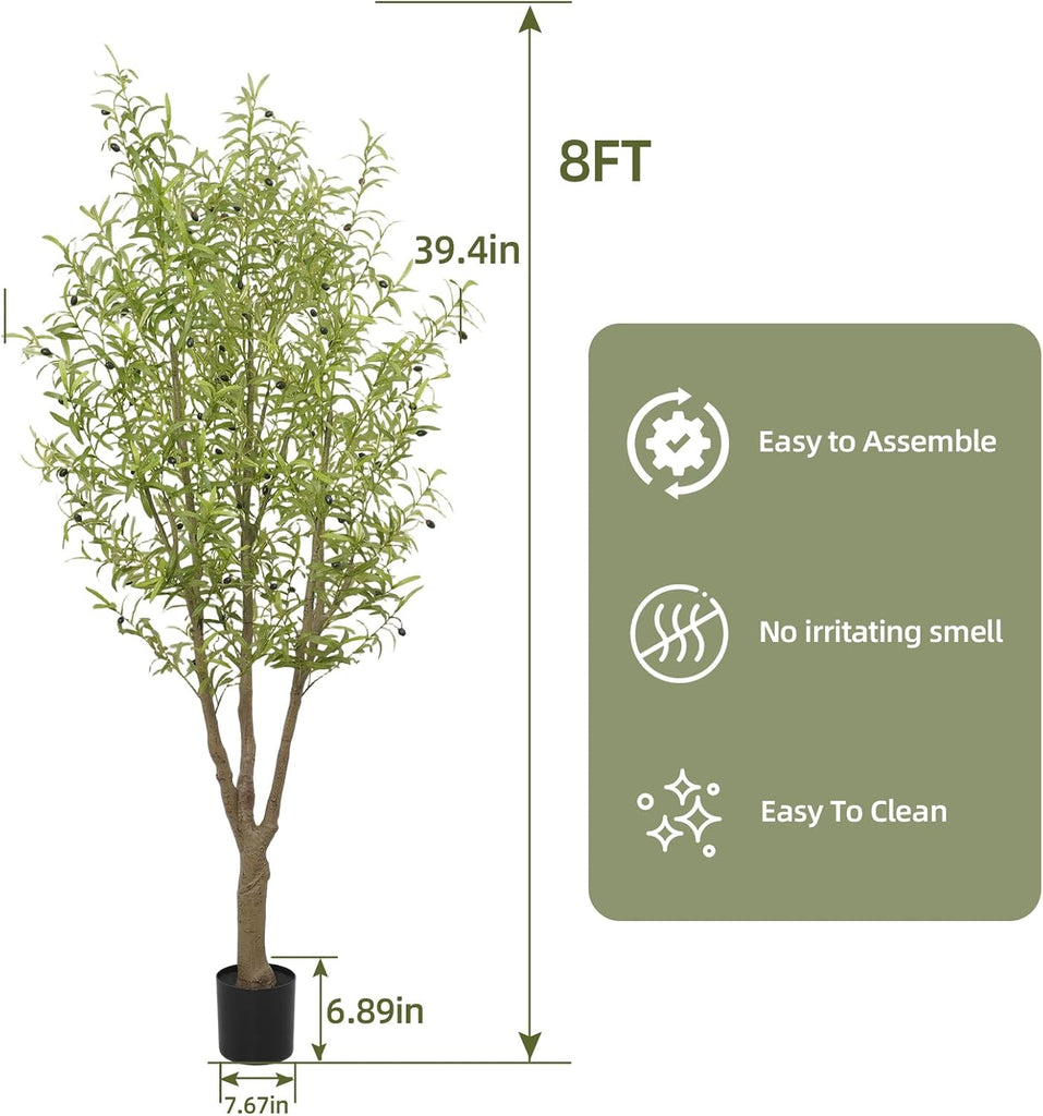 8FT Faux Olive Tree for Artificial Olive Tree Floor Plants Indoor Decor