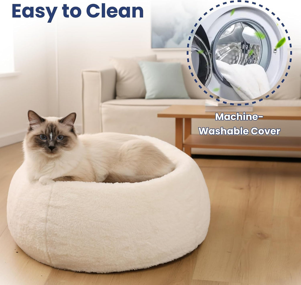 Comfort Orthopedic Faux Rabbit Fur Memory Foam Cat & Small Dog Bed
