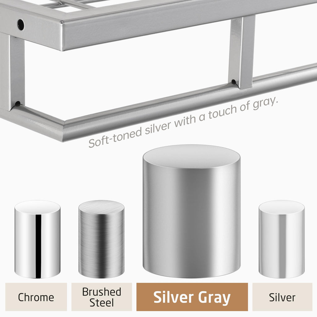 Silver Gray Pot Rack Wall Mounted, 100 Lbs Capacity