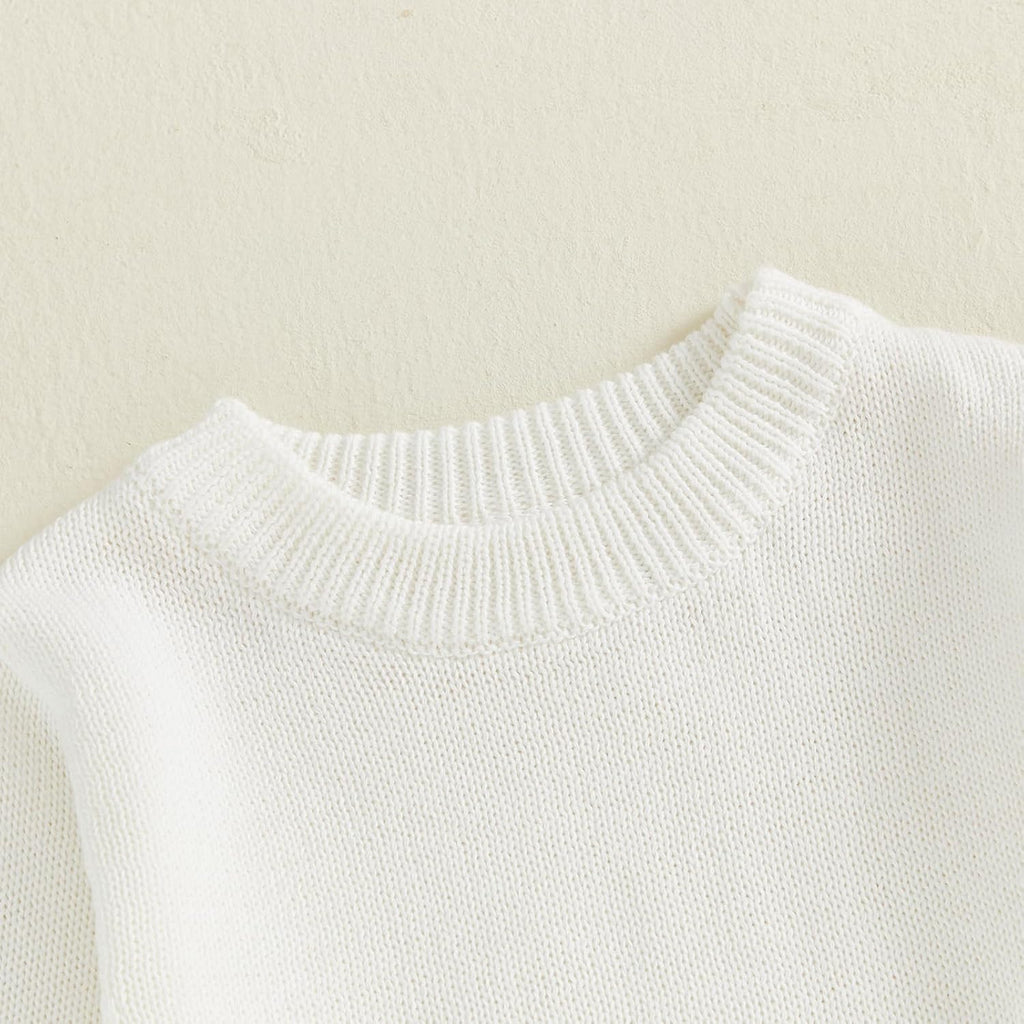 Newborn Baby Girl Sweater Romper Pants Knit Jumpsuit Overall One Piece Outfit Fall Winter Clothes