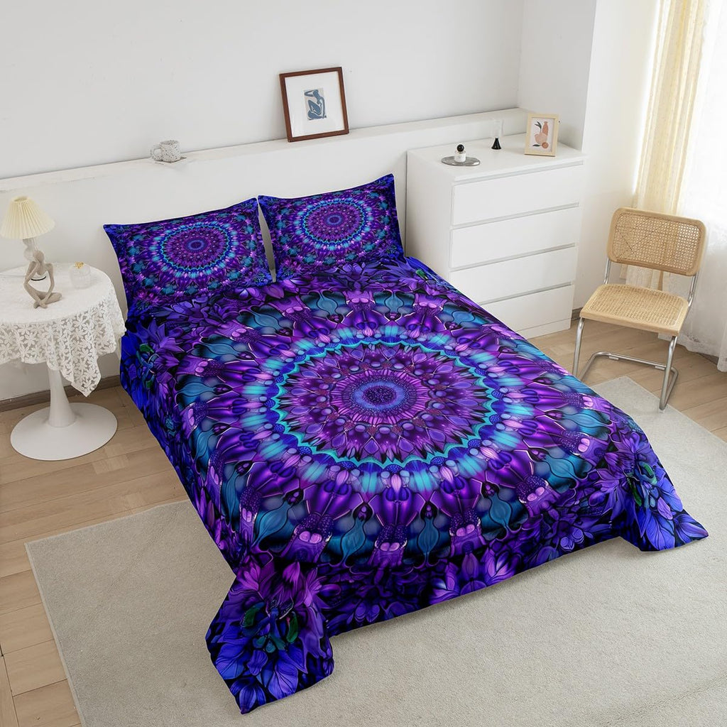 Mandala Comforter Set Queen Boho Chic Medallion Bedding Set