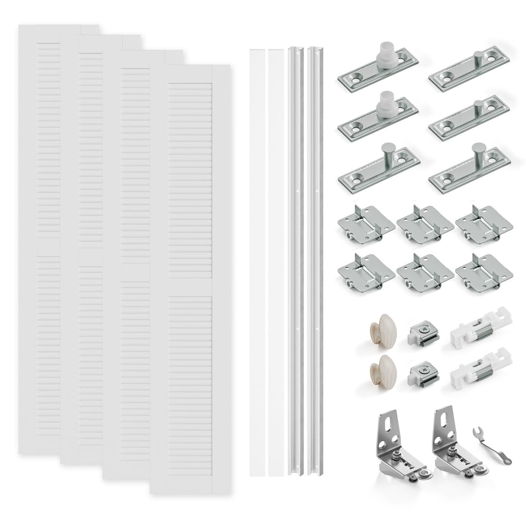 72" x 80" Louvered Bifold Closet Door, MDF, White