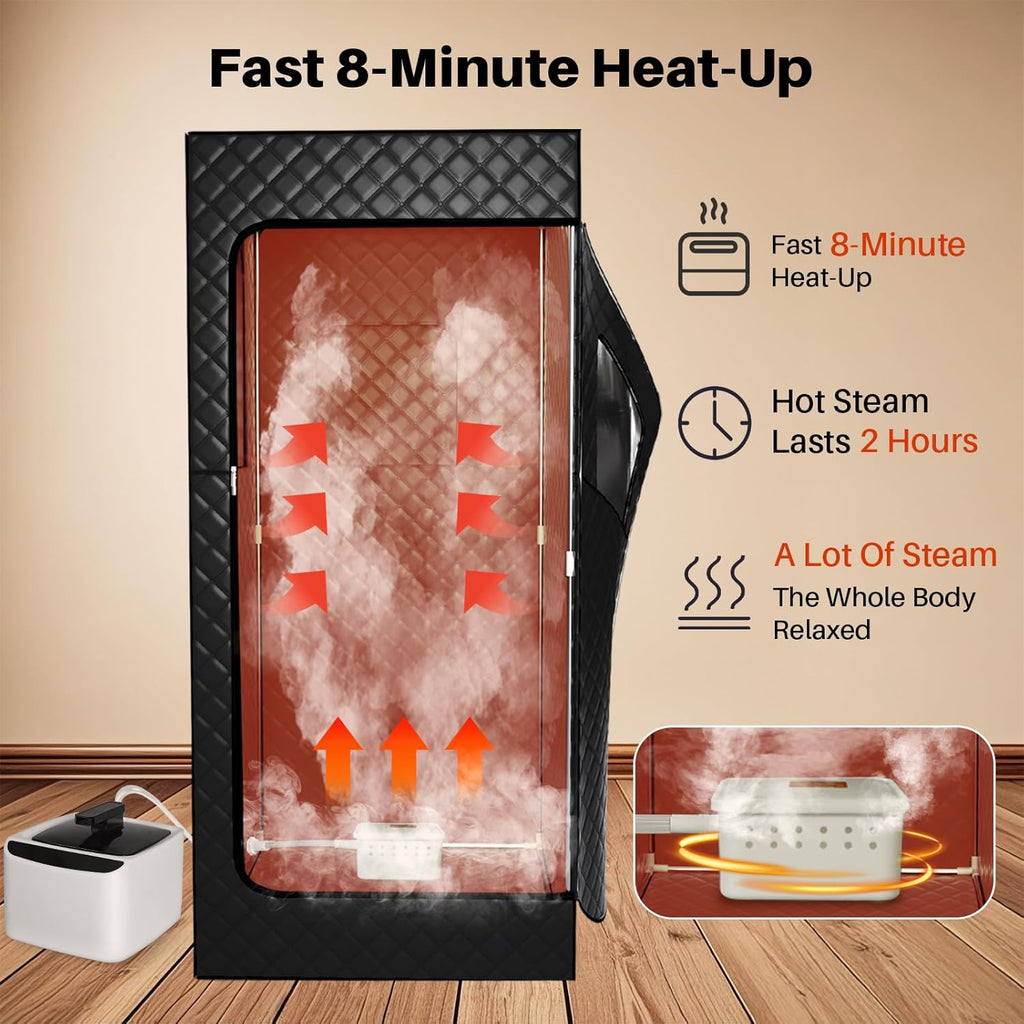 Portable Steam Sauna Tent for Home, Full Size Sauna Box Portable Sauna for Home, 9 Adjustable Heat Levels