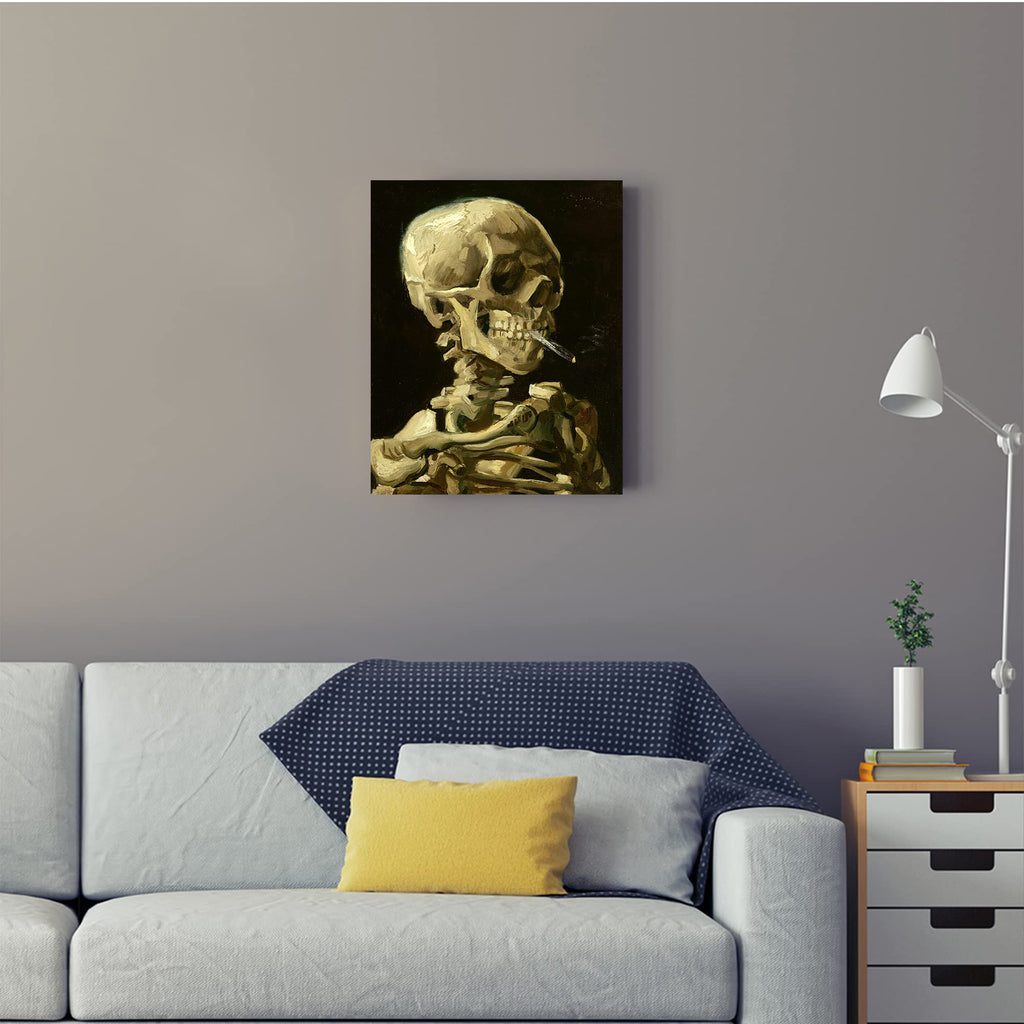 Head of a Skeleton with a Burning Cigarette by Vincent Van Gogh. The World Classic Art Reproductions, Giclee Canvas