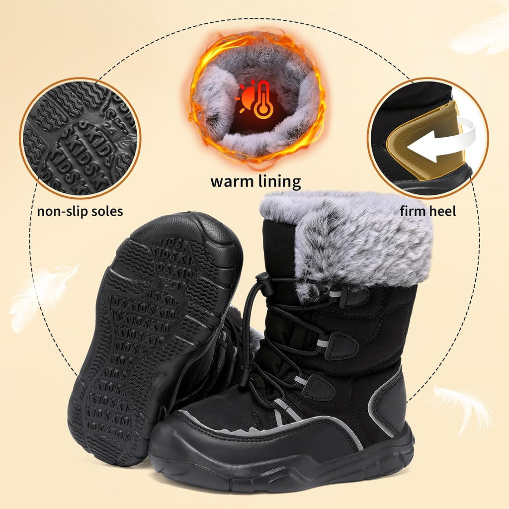 Toddler Snow Boots Boys Girls Kids Winter Boots Wide Warm