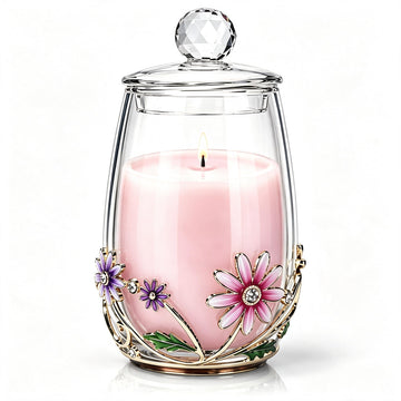 Gardenia scentend Candles Gifts for Women, Crystal Lid Gift Jar