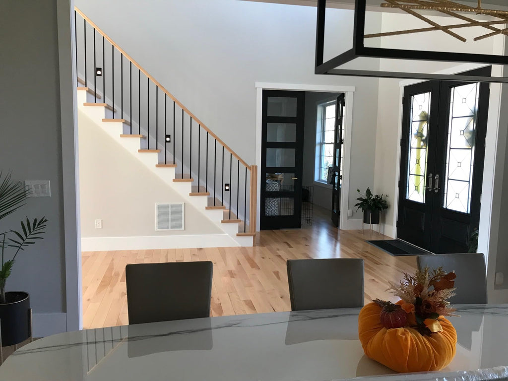 4000 Red Oak Blank Newel Post - 3" x 60" Solid Hardwood Stair Newel Post - Modern Chamfered Top