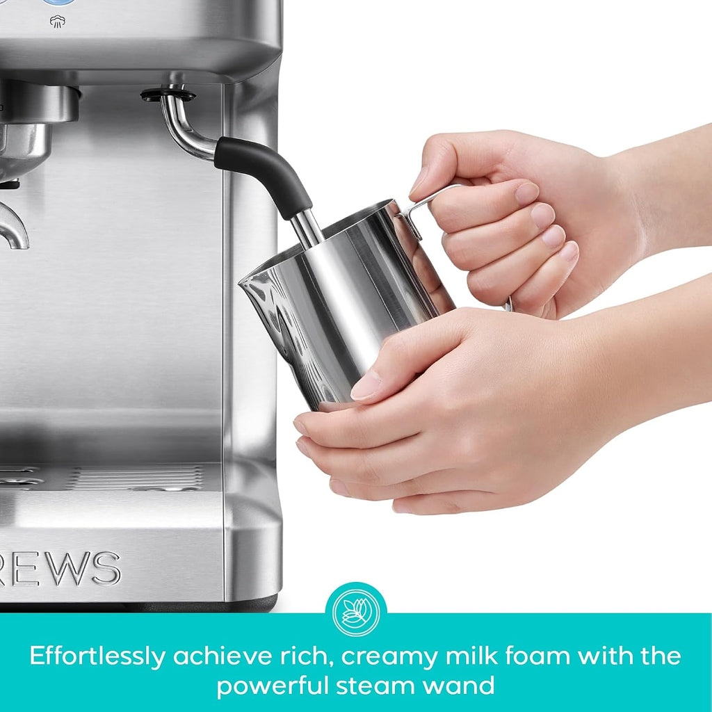 Ultra Espresso Machine, Barista Espresso Maker with Steam Wand | LCD Display, Custom Brew Temp, Latte & Cappuccino