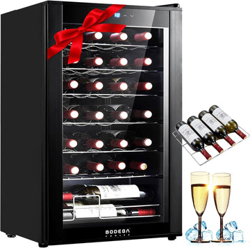 COOLER 28 Bottle Compressor Wine Cooler for Home and Kitchen, Freestanding Mini 