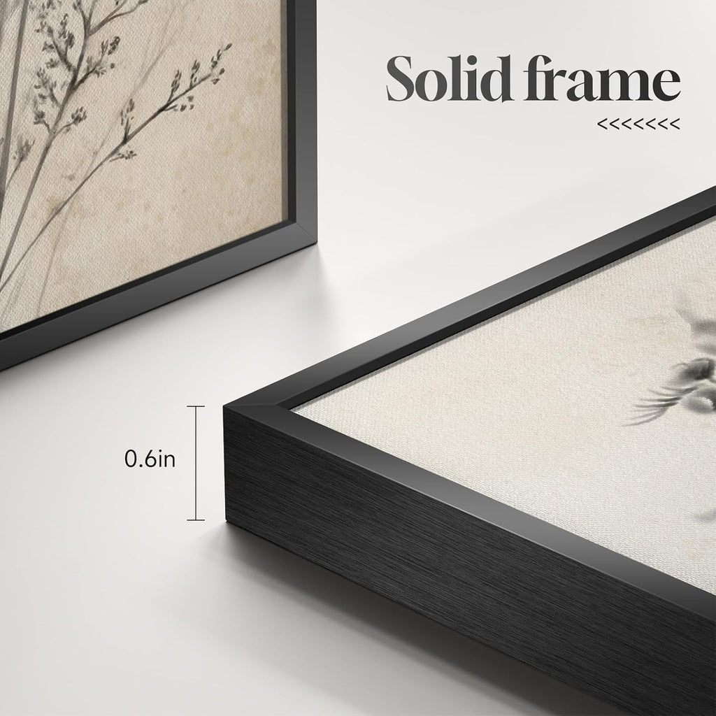 Framed Vintage Rustic Farmhouse Botanical Floral Wall Art, 4 Piece 11x14 In - Set of 4