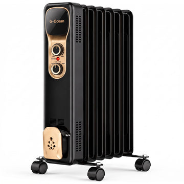 Oil Filled Radiator Heater,1500W,Manual Knob,Silent Heating