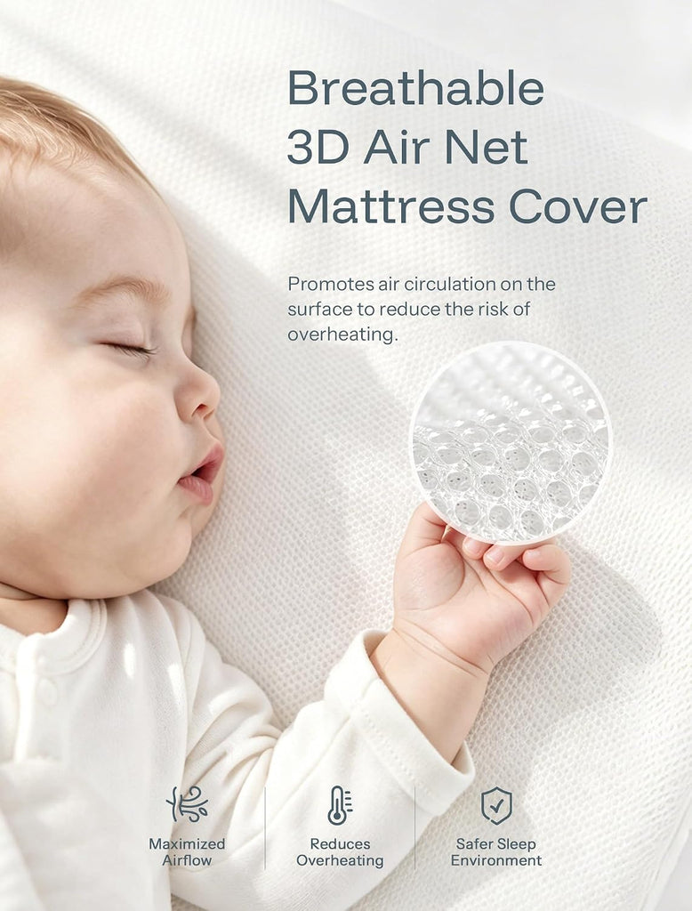Cuddly Baby Bassinet - BSA & JPMA Certified, Ultra-Breathable and Completely Washable Mattress