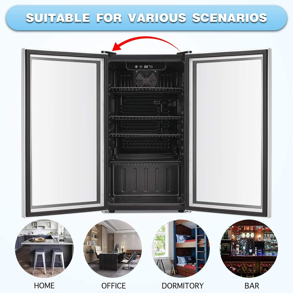 Beverage Refrigerator Cooler -120 Can Mini Fridge Glass Door for Soda Beer or Wi