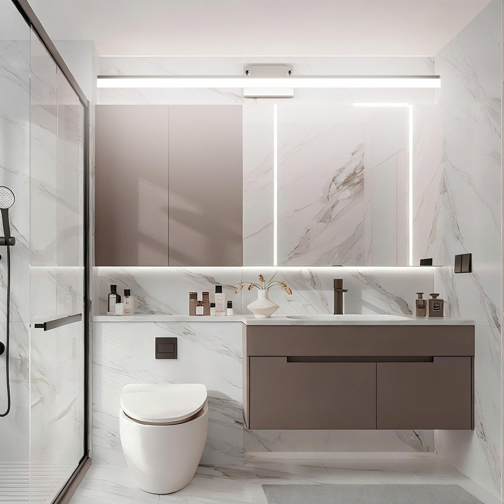 48inch Brushed Nickel Bathroom Llight Fixtures LED Vanity Light Adjustable Modern Vanity Lights Over Mirror Rotatable