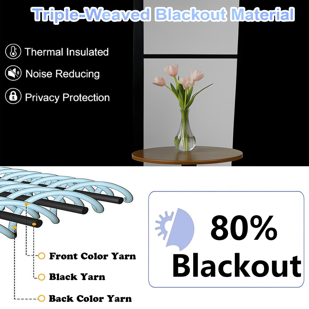 Denim Extra Long 10ft Curtains 120 Inches Long 2 Panels Set, Room Darkening Light Blocking Solid Thermal Insulated