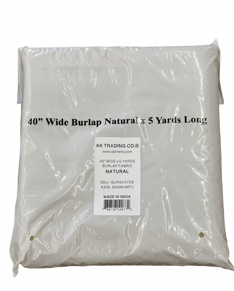 40" Wide x 5 Yards (15 Feet) - Multipurpose Natural Burlap Fabric - for Decorations, Crafts, Home, Weddings, Table