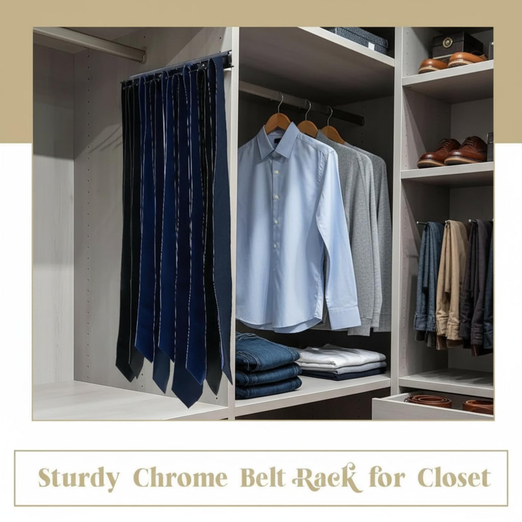 2 Pcs 13.8'' Sliding Tie Rack Hangers for Closet, 25 Tie Each, Black