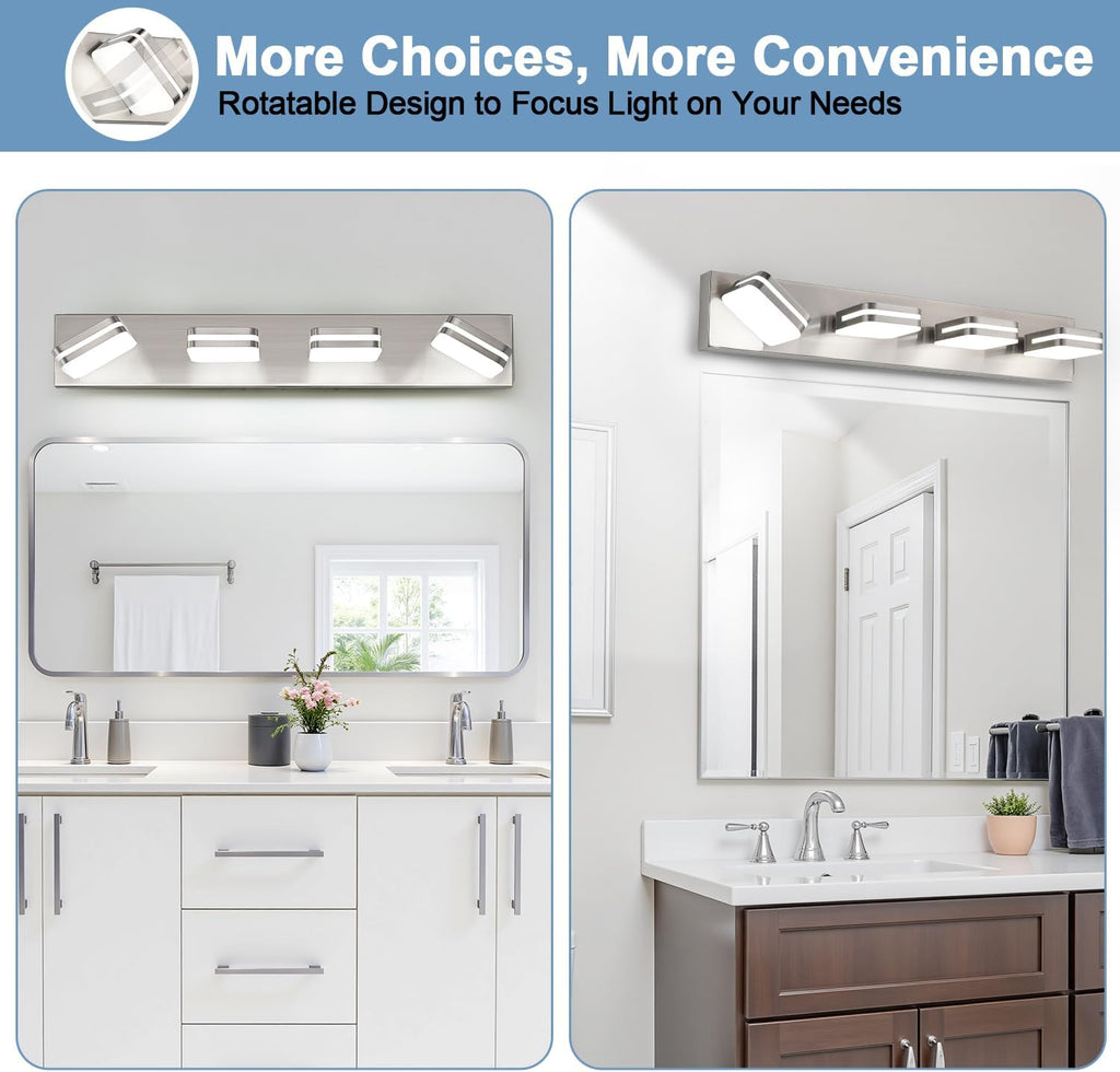 360° Rotate LED Bathroom Vanity Light Fixtures, Acrylic Vanity Lights , Modern Wall Lighting Fixtures Over Mirror