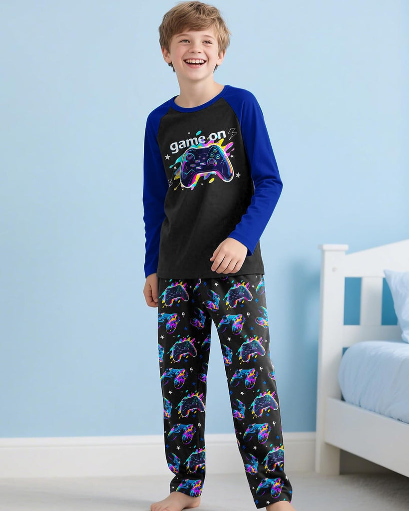 Boys Pajamas Cozy Soft Long Sleeves Top and Pants 2 Piece Cool Pjs Pajamas Set Big Boys Sleepwear