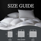 Luxury White Goose Feather Down Fiber Comforter King, 100% Cotton All Season Duvet Insert King