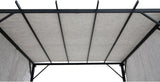 9 x 9 ft. Pergola, Outdoor Patio Matte Black Steel Classic Frame Pergola with Retractable White Canopy Shade for