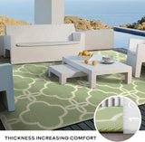 Ashler Sage Green Outdoor Plastic Straw Rug Waterproof for Patio, Clearance Reversible Camping Mats,