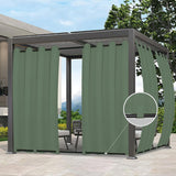 Outdoor Curtains Waterproof Windproof Weatherproof Curtain for Patio, Cabana, Porch, Pergola and Gazebo, Grommet Top and Tab Bottom Drape, 1panel, 54x108 inch, Sage Green