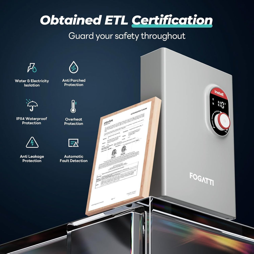 18kW Tankless Water Heater Electric, 240 Volt On Demand Instant Hot Water Heater, ETL Certified