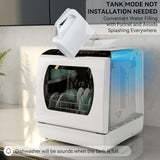 Countertop Dishwasher, 5 Washing Programs Portable Dishwasher With 5-Liter Built-in Water Tank For Glass Door