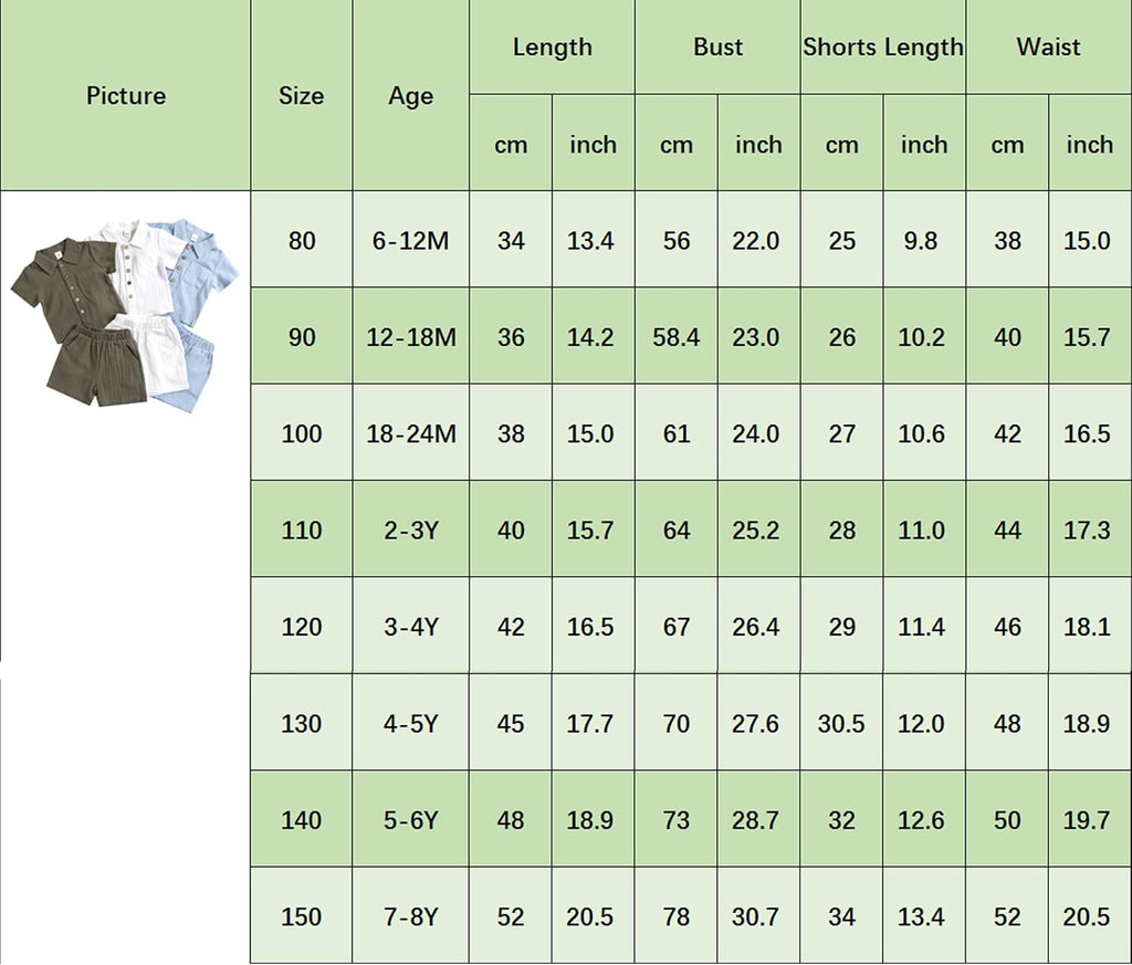 Baby Boy Cotton Linen Shorts Set Solid Color Short Sleeve Button Down T-Shirt Tops and Shorts Summer Outfit Clothes