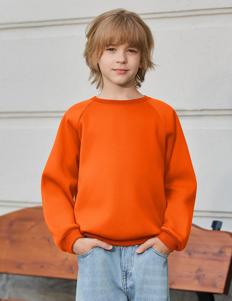 Boys Crewneck Sweatshirts Long Sleeve Fleece Pullover Lightweight