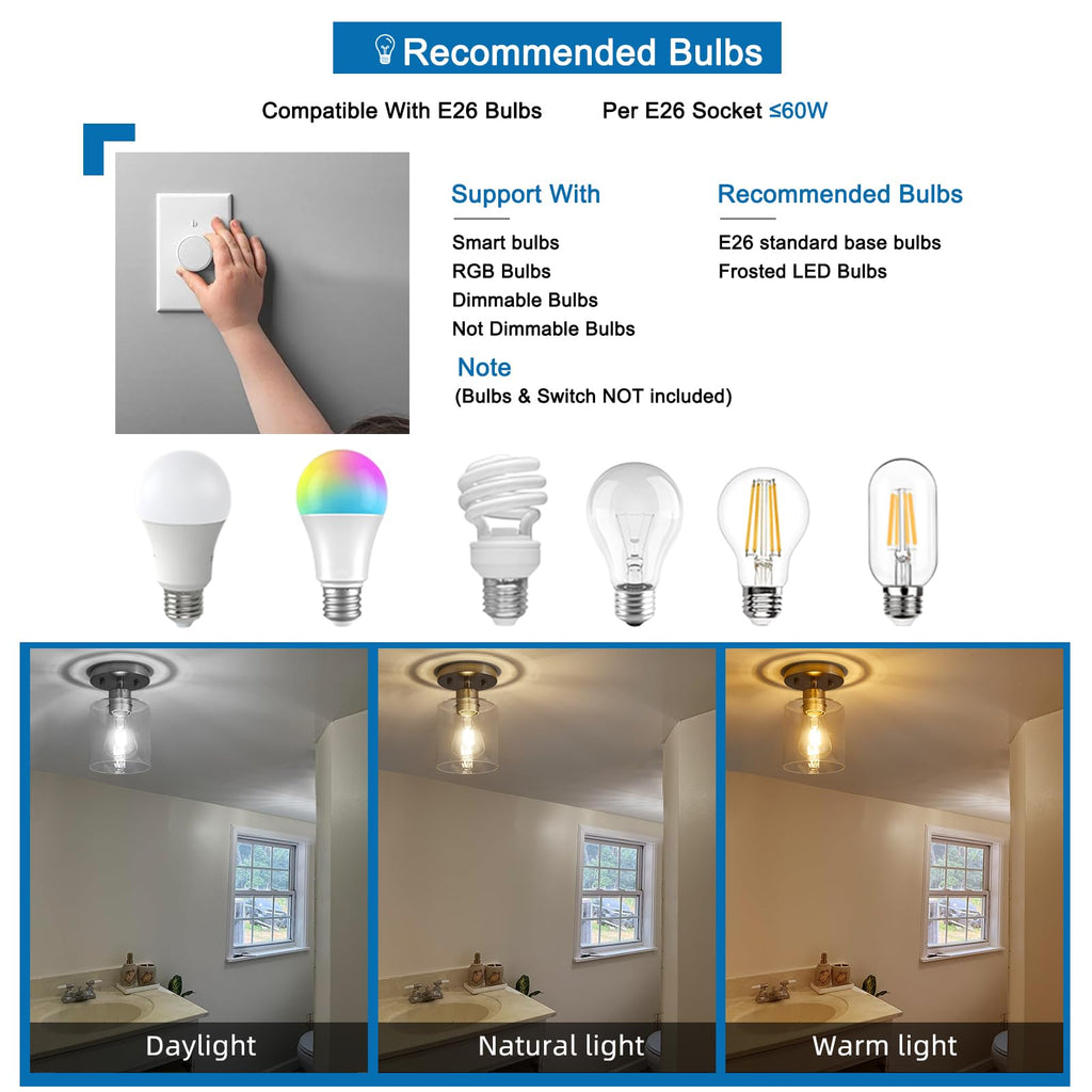 1-Light Semi Flush Mount Ceiling Lights, Brushed Nickel Kitchen Lighting Fixtures Ceiling, Modern Ceiling Light