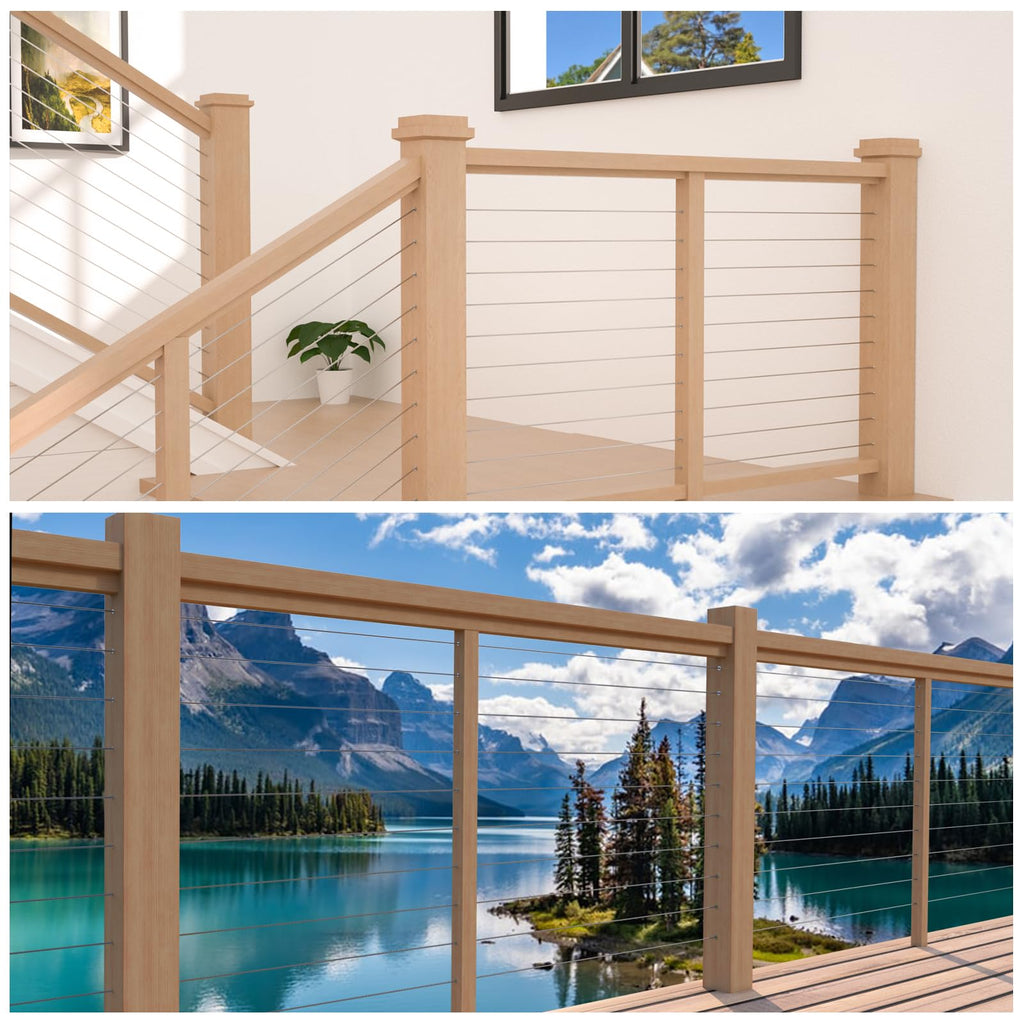 100Pack Cable Railing Level Protector Sleeve for Wood Post CR13