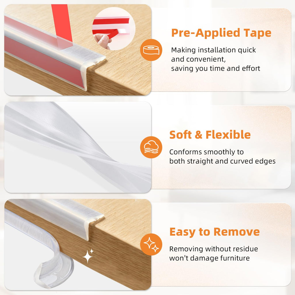 Edge Protector 100% Silicone Baby Proofing Corner Protectors Guards 13ft