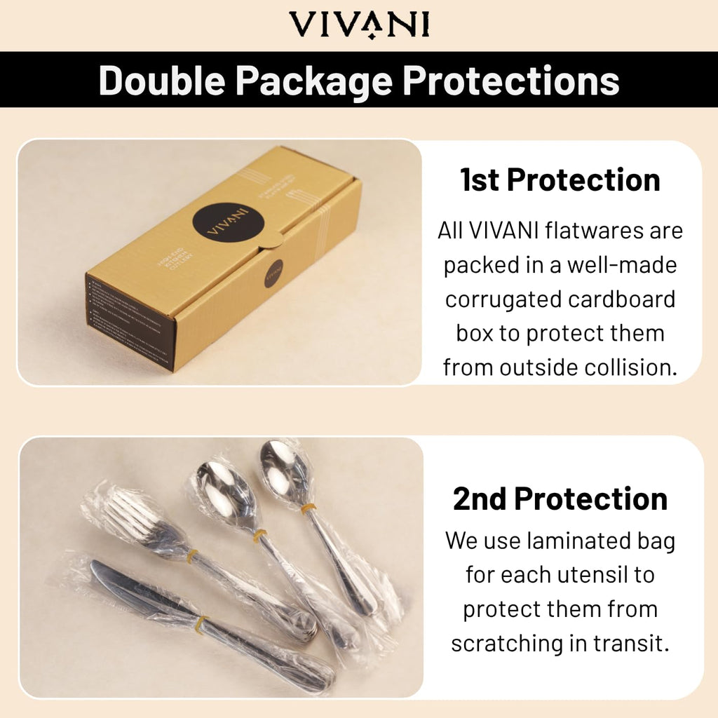 40pcs Champagne Gold Silverware Set, 18/0 Stainless Steel Flatware