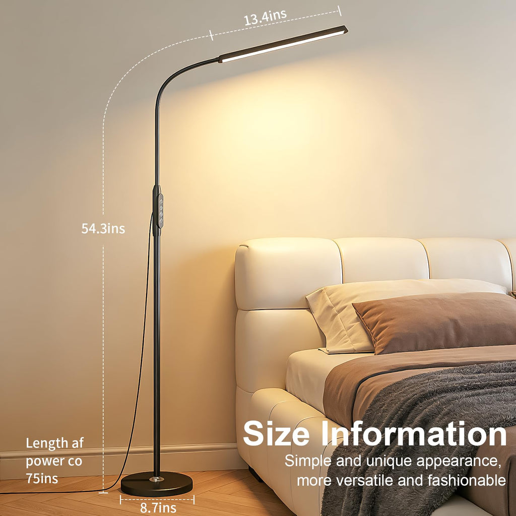 Bright LED Eye-Protecting Reading Floor Lamps Touch and Remote Dimming 3000-6000k, Tattoo Craft Drawing Makeup
