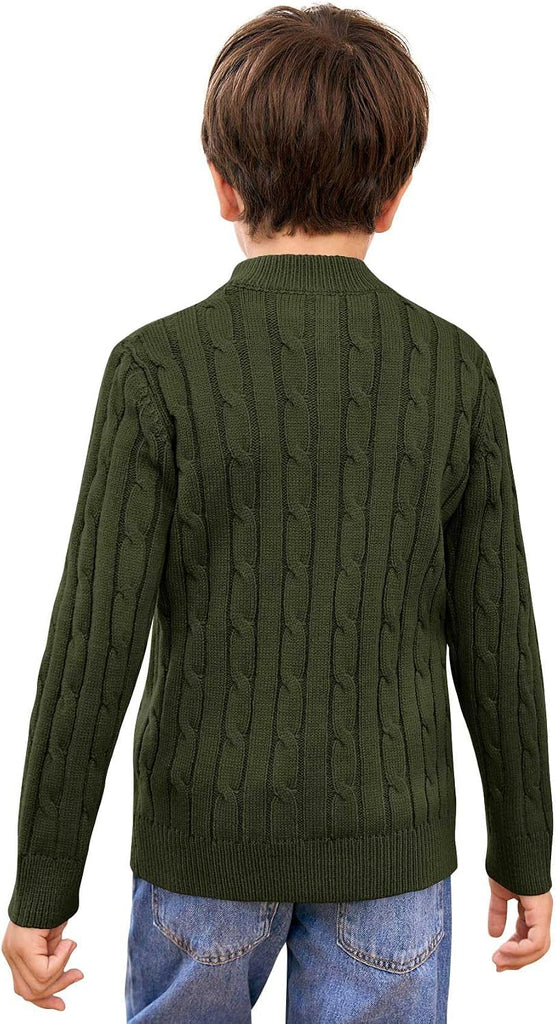Toddler Boys Sweater Baby Twisted Cable Knit 1/4 Zip Sweaters