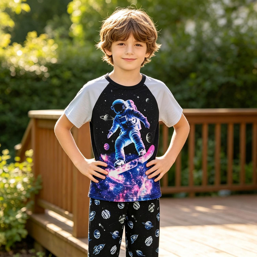 Boys Pajamas 2 Piece Kids Summer Pjs Loose Fit