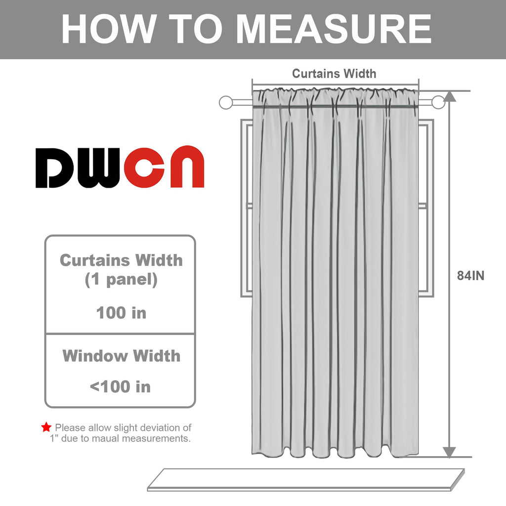 Patio Sliding Door Curtains - Extra Wide Curtains for Glass Door, Room Divider Blackout Thermal Curtain Panel with