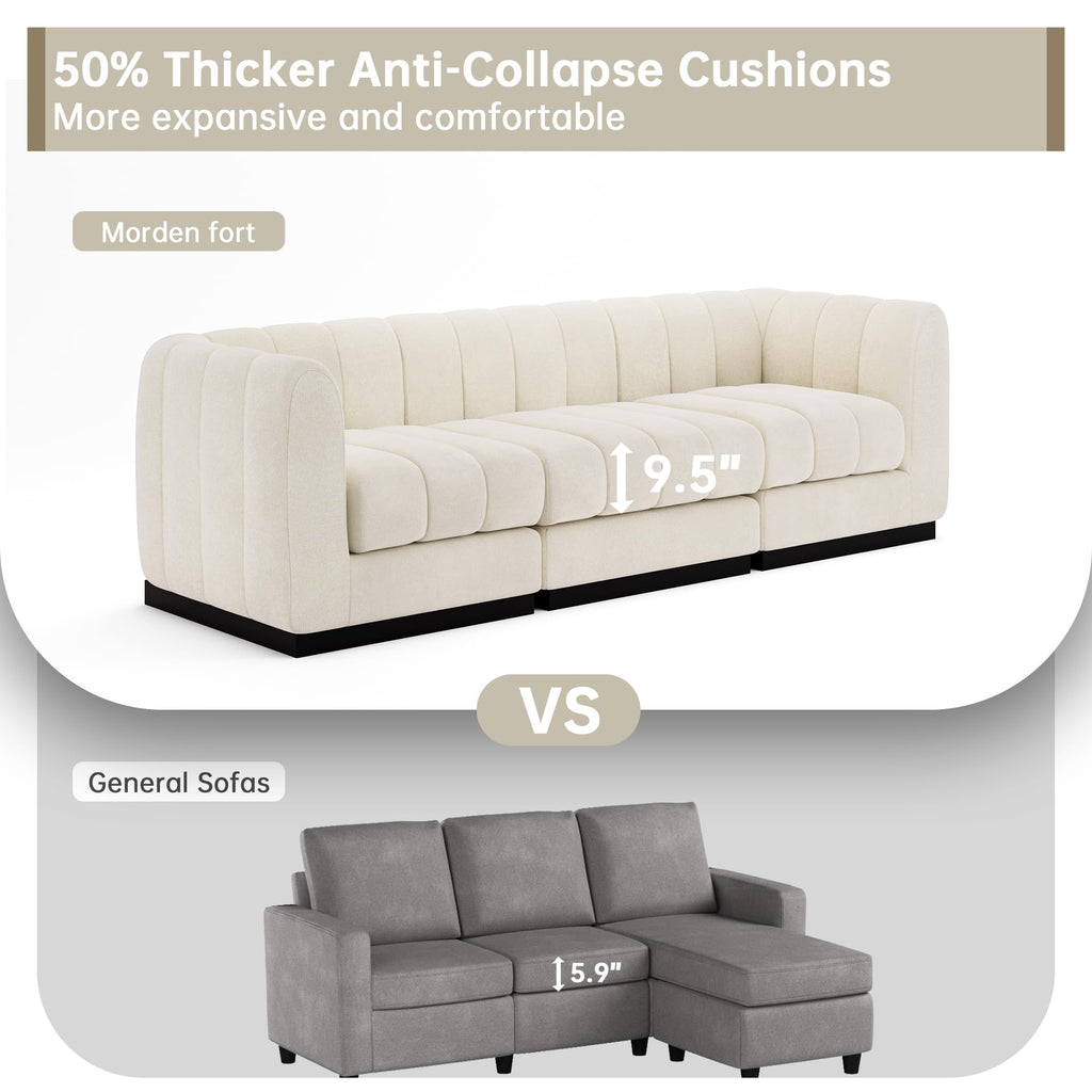 Luxury Modern Sofa, L Shaped Modular Sectional Couch, Deep Seat Sofas, Minimalist Style Comfy Couches Apartment
