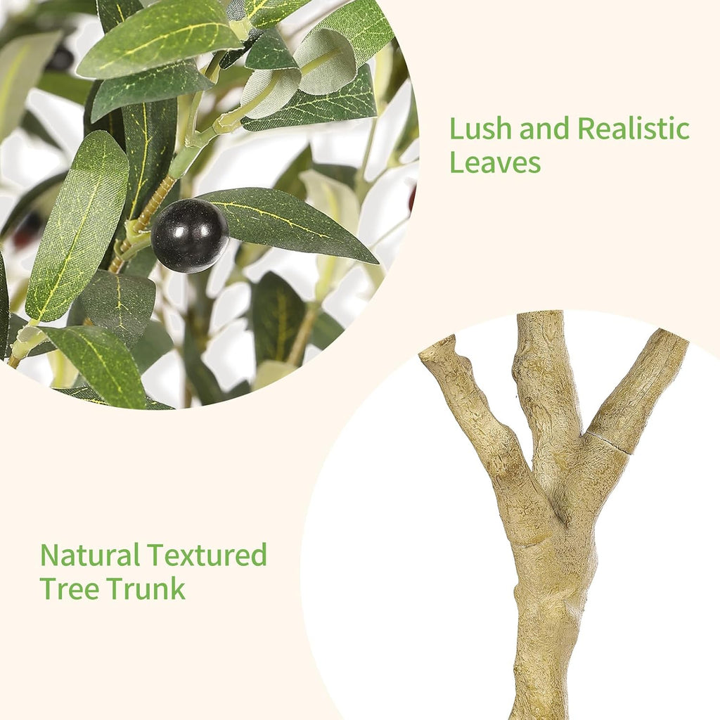 7FT Olive Trees Artificial Indoor - Tall Faux Olive Tree 7 Feet
