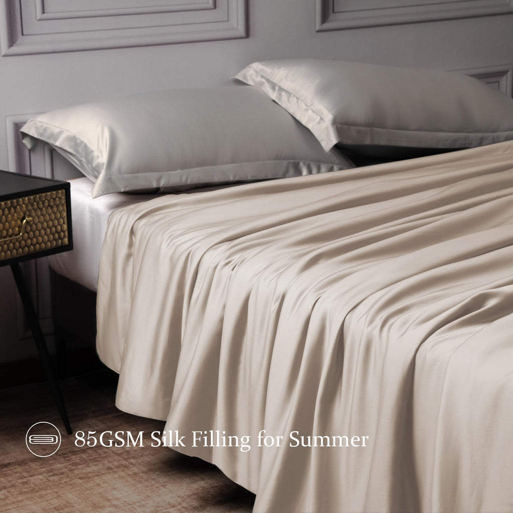 Tencel Silk Comforter for Summer (Lt Pewter, Queen)
