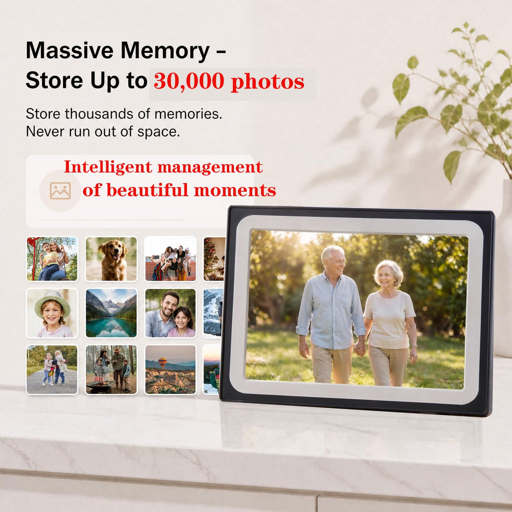 10.1 Inch WiFi Digital Picture Frame, Smart Electronic Clound Digital Photo Frame with 1280 * 800 HD Touch Screen